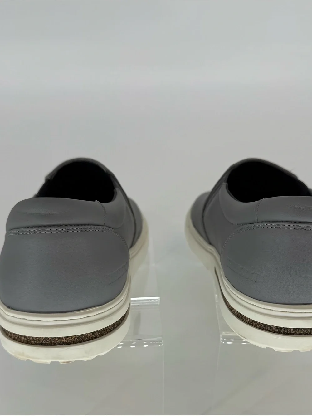 Birkenstock Men's Slip-On Loafer - Gray Leather Size 10.5